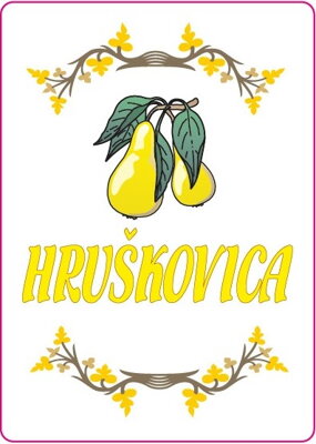 Samolepiaca etiketa Hruškovica - Kopaničiarsky štýl