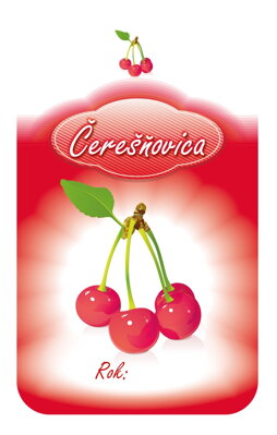 Samolepiaca etiketa Čerešňovica (s rokom)