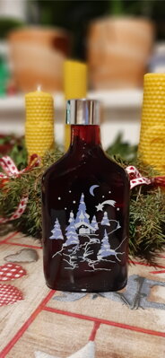 Fľaša Flask 0,2 L s obtiskom "Vianočná dedinka"
