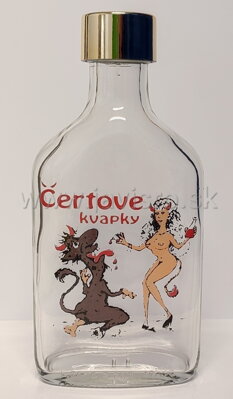 Fľaša Flask 0,2 L s obtiskom "Čertove kvapky"