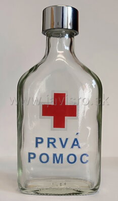 Fľaša Flask 0,2 L s obtiskom "Prvá pomoc"