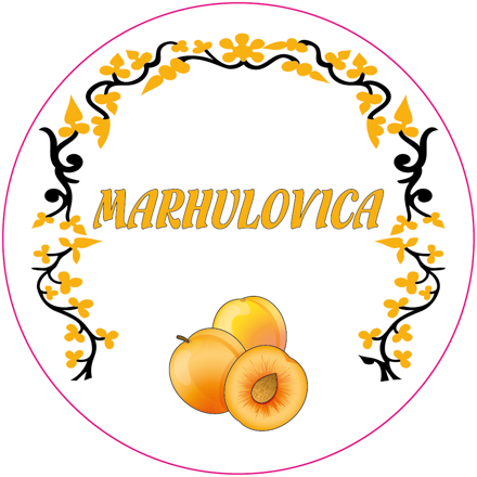 Samolepiaca etiketa Marhuľovica kruh - Kopaničiarsky štýl
