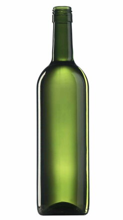 Fľaša Bordeaux 0,75 L oliva - šróbovacie