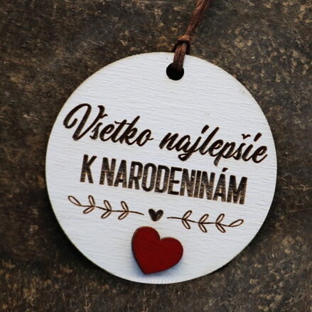 Plaketa s venovaním k narodeninám