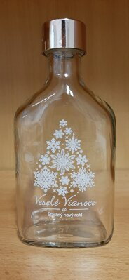 Fľaša Flask 0,2 L s obtiskom "Vianočný stromček"