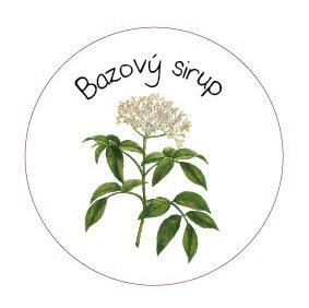 Samolepiaca etiketa na bazový sirup