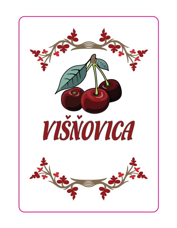 Samolepiaca etiketa Višňovica - Kopaničiarsky štýl