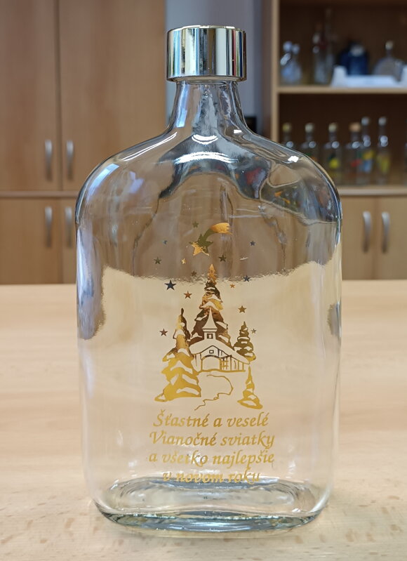 Fľaša Taschenflasche 0,5 L s obtlačou "Zlaté Vianoce"