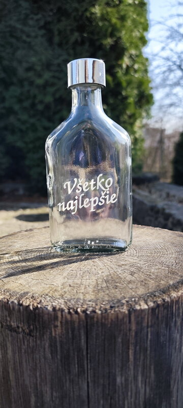 Fľaša Flask 0,2 L s obtlačou "Všetko najlepšie"