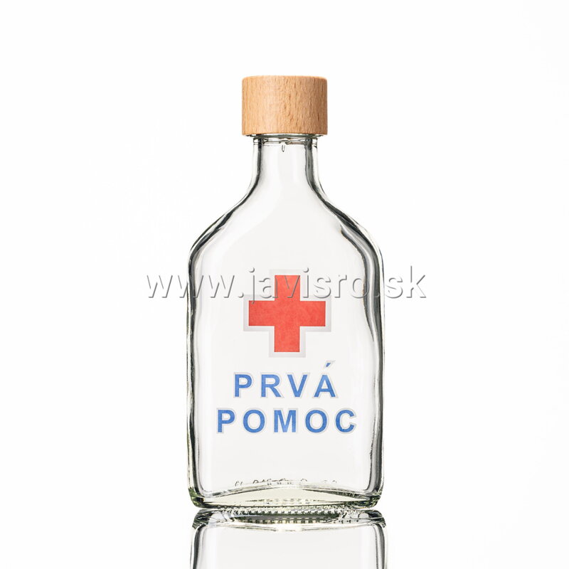 Fľaša Flask 0,2 L s obtlačou "Prvá pomoc"