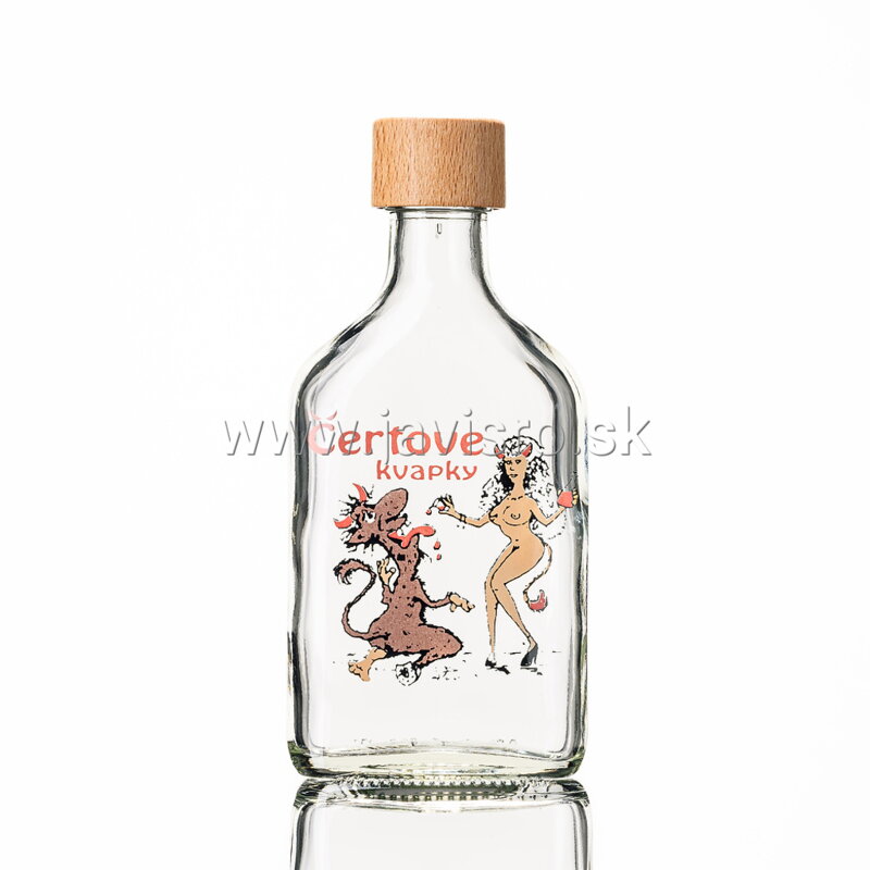 Fľaša Flask 0,2 L s obtlačou "Čertove kvapky"