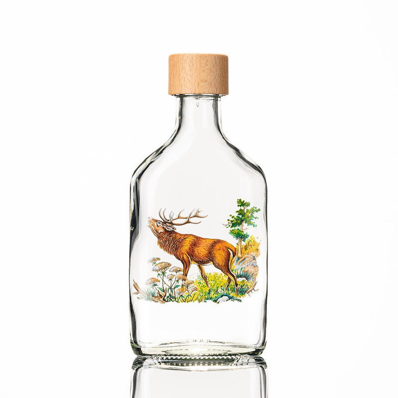 Fľaša Flask 0,2 L s obtiskom poľovnícky motív