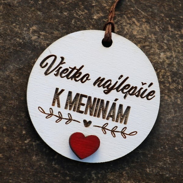 Plaketa s venovaním k meninám