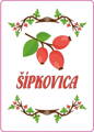 Samolepiaca etiketa Šípkovica - Kopaničiarsky štýl