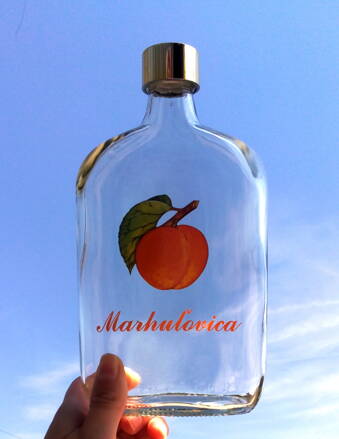 Fľaša Taschenflasche 0,5 L s obtiskom ovocia